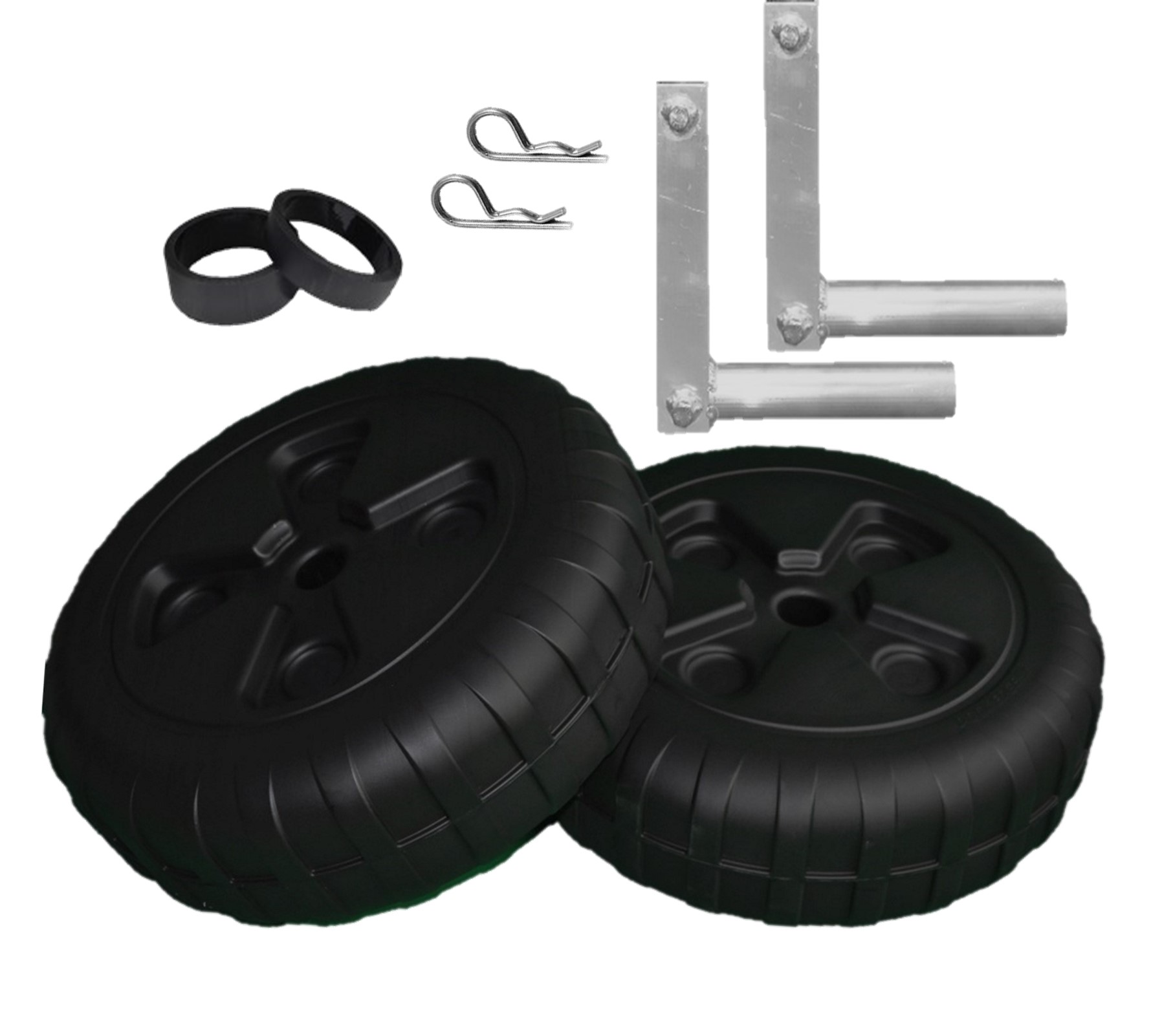 Ensemble de roues Standards 24'' et braquettes en L  - sans essieu - 9005STD